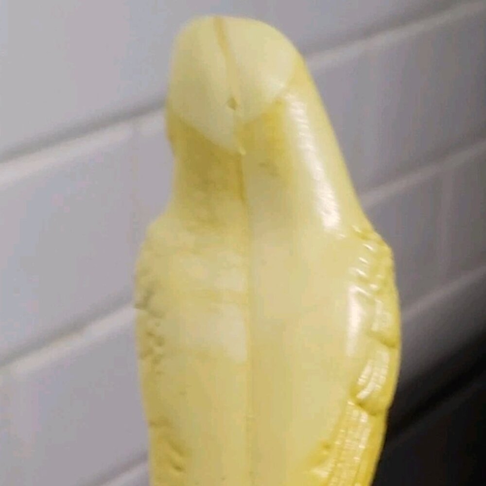 Vintage Bird Figurine Plastic Canary Yellow Detailed Perched Tree Branch Log - Picture 7 of 11